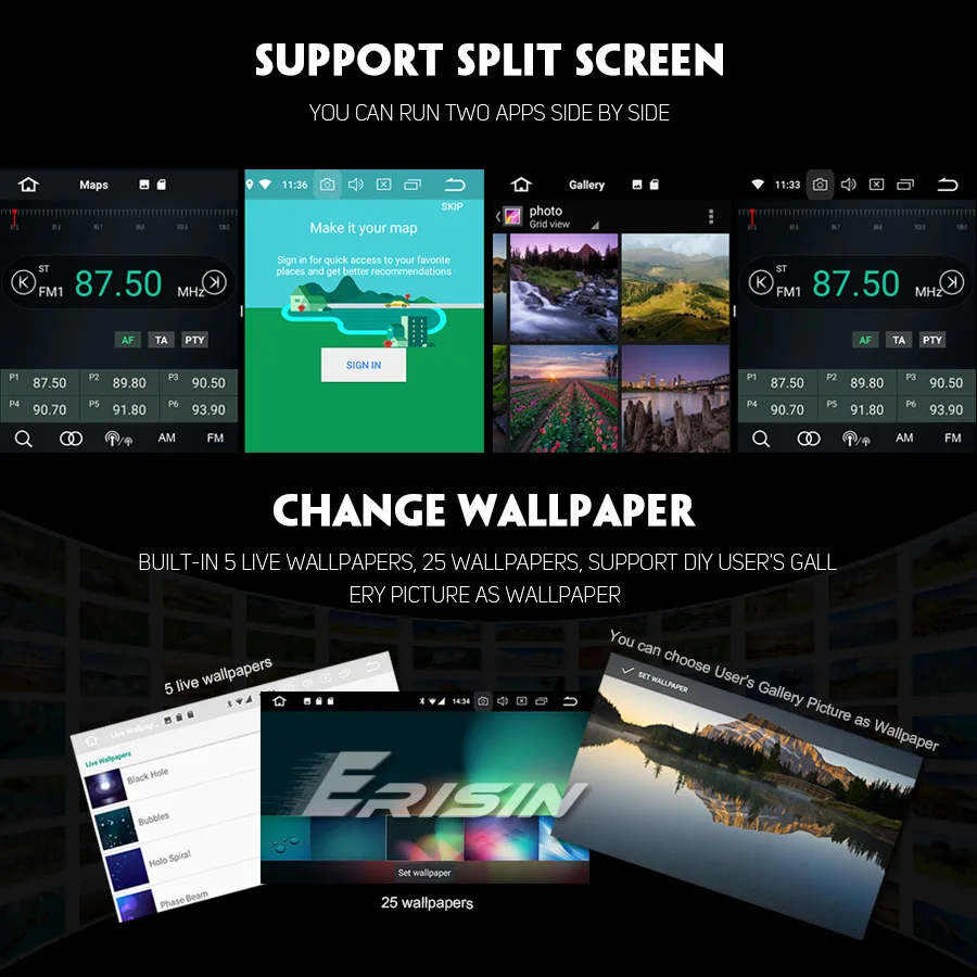 Erisin ES4841U " двойной Din Android 9,0 Авторадио DAB+ gps Bluetooth WiFi TDT Радио RDS USB Navi