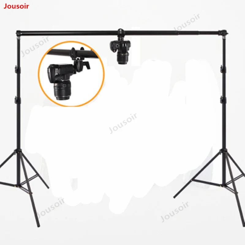 Camera background frame overlooking camera shelf