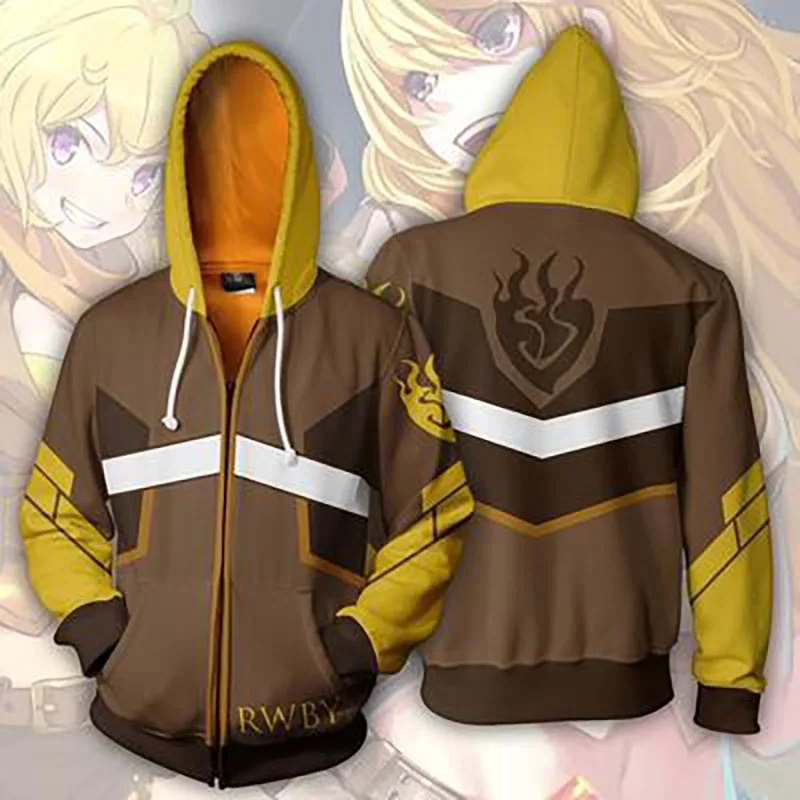 

Cosplay 3D Printed Rwby Hoodies Fashionable Explosive Hottest Cosplay Animation Zipper Cap Jacket Spring/Summer Costume Men