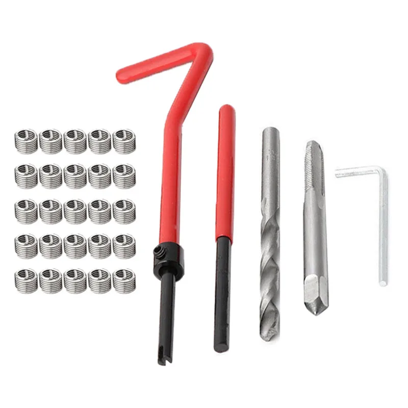 30pcs High Quality Car Pro Coil Drill Tool Metric Thread Repair Insert Kit M6 for Helicoil Coarse Crowbar#295833 |