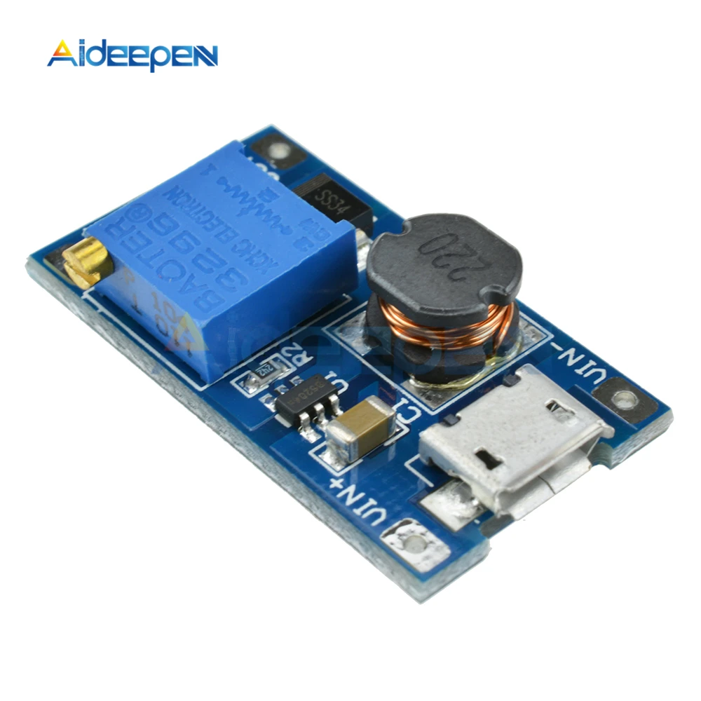 10 шт. Повышающий Модуль MT3608 DC 2 а с MICRO USB в 24 до 5 В 9 12 28 в|Детали и аксессуары для