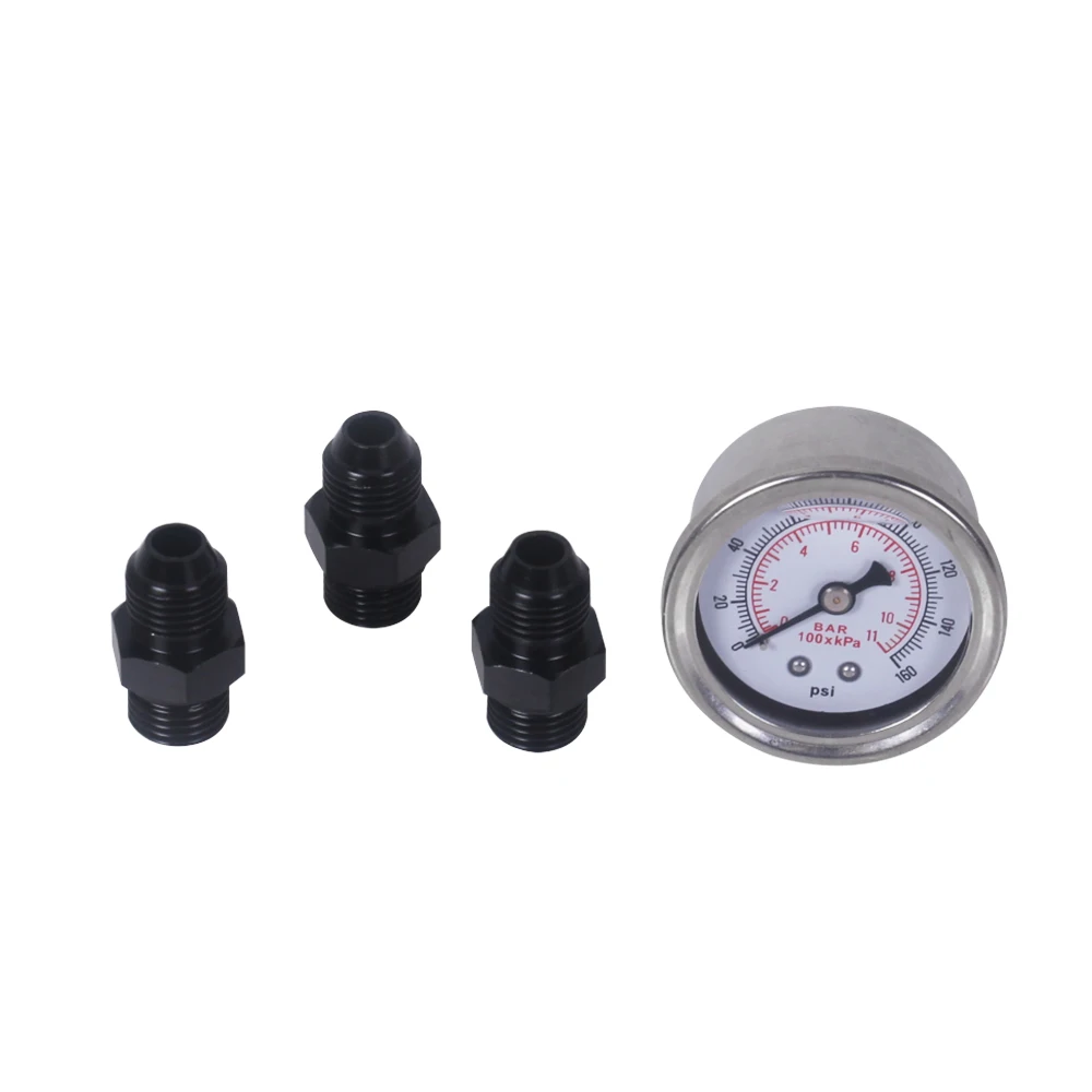 New Model 30 70 PSI Universal Fuel Pressure Regulator + Gauge + AN6