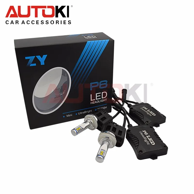 Autoki H4 H7 H11 9005 9006 9012 5202 9004 9007 H13 110 W 10400LM P6 автомобиля светодиодный фар комплект лампы высокой мощности авто Светодиодная лампа для фар