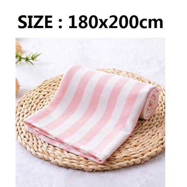 Весенне-летнее одеяло из шелка со льдом для младенцев, бамбуковое волокно, детское полотенце для сна, Новая удобная детская коляска одеяло для пеленания - Цвет: pink stripe180x200cm
