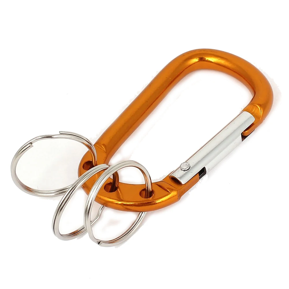 

Aluminum Carabiner D-ring Hook 3 Split Clip Keychain Orange