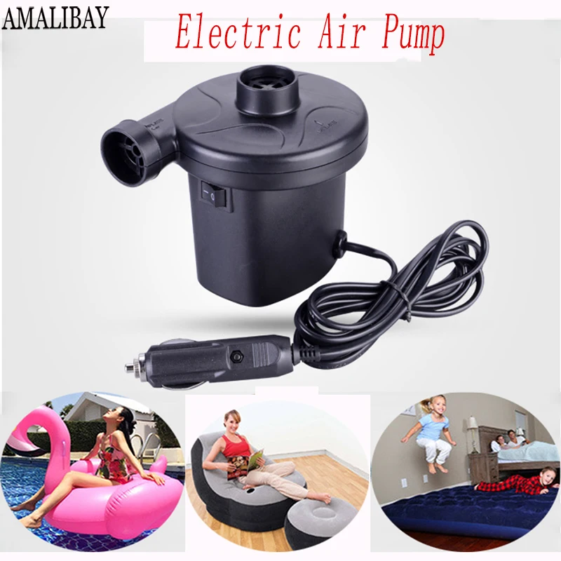 

Portable Car Electric Air Pump Quick-Fill Inflator Mattress Pump for Camp Bed Rafts Pool Float Pool Toy Outdoor and Indoor