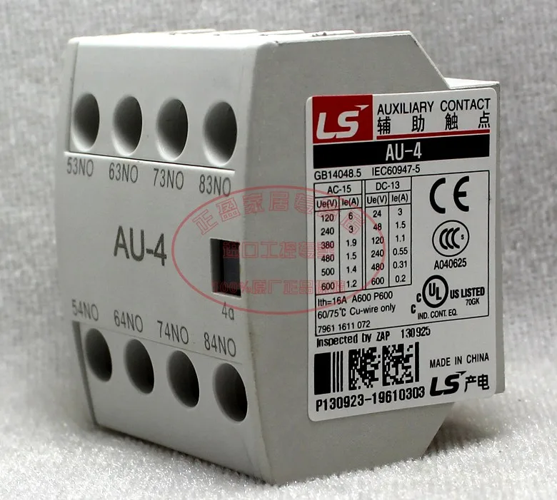 

Original authentic LS power generation (Wuxi) contactor auxiliary contact AU-4 front mounting 4NO four open 4a
