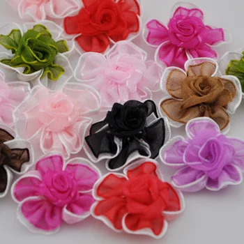 

20 pcs U pick 2Tone Organza flowers wedding/Appliques/Craft DIY Wedding B079
