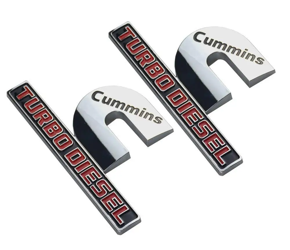 Cummins Turbo Diesel Emblems,Small Size 3D Decal Badges for RAM 2500 3500 Red