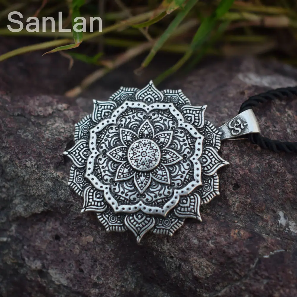

mandala necklace yoga zen buddhism mandala meditation art pendant chain necklace geometry amulet religious sanlan jewelry