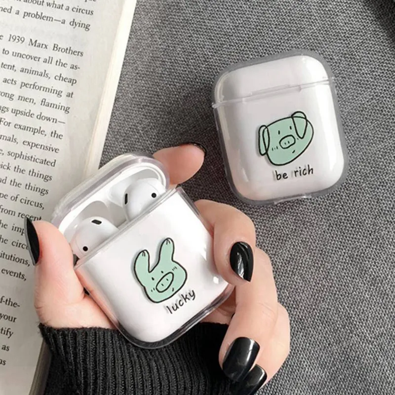 Silicone Airpods Wireless Cut Pig Print Earphone Charging Case Wireless Bluetooth Headset Protective Sleeve Cover Earphones Box