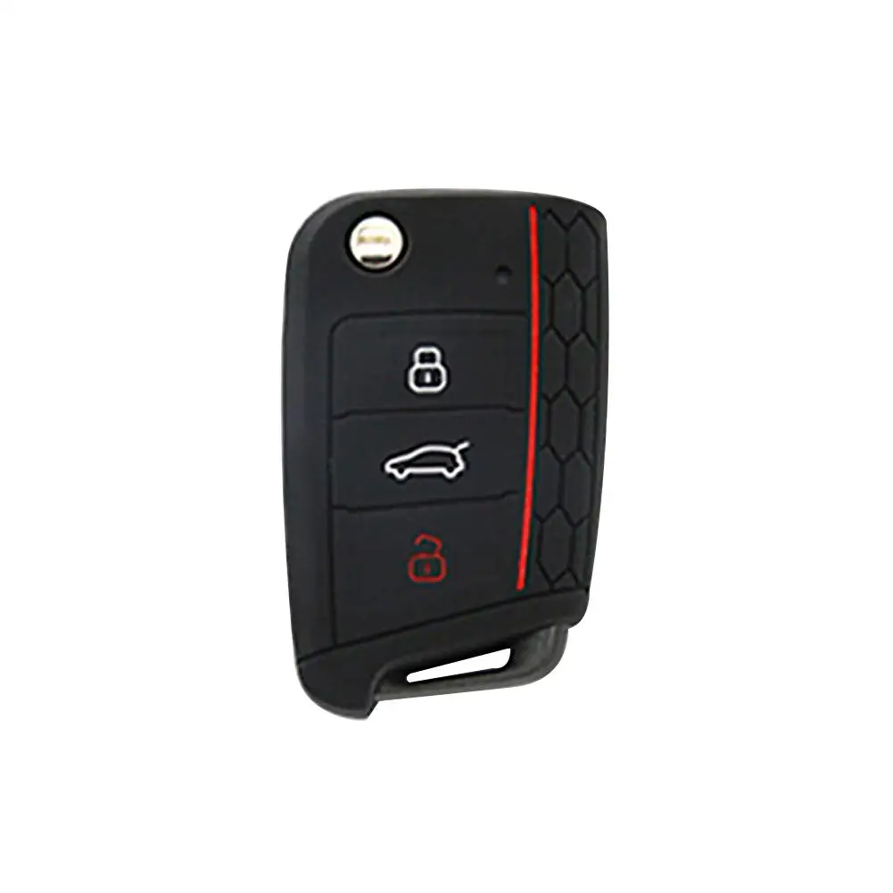 

Stylish 3 Buttons Silicone Car Remote Key Protective Cover Case for VW Golf 7 Key Case for Car