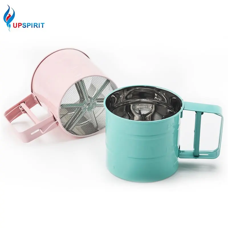 

Upspirit Stainless Steel Flour Sifter Handheld Powder Flour Sieve Icing Sugar Manual Sieve Cup Home Kitchen Baking Pastry Tools