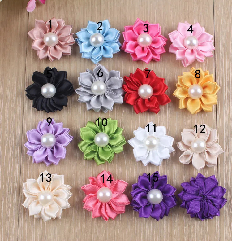 Buy 100pcs 1.5" Small Satin Daisy Fabric Flowers DIY