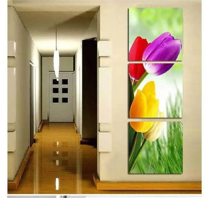 3 шт. декоративные картины на холсте с цветами тюльпана|print on canvas|painting tulipspaintings canvas