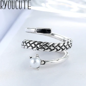 

Punk Retro Real 925 Sterling Silver Multi-layer Big Rings for Women Bohemian Vintage Statement Jewelry Antique Finger Big Ring