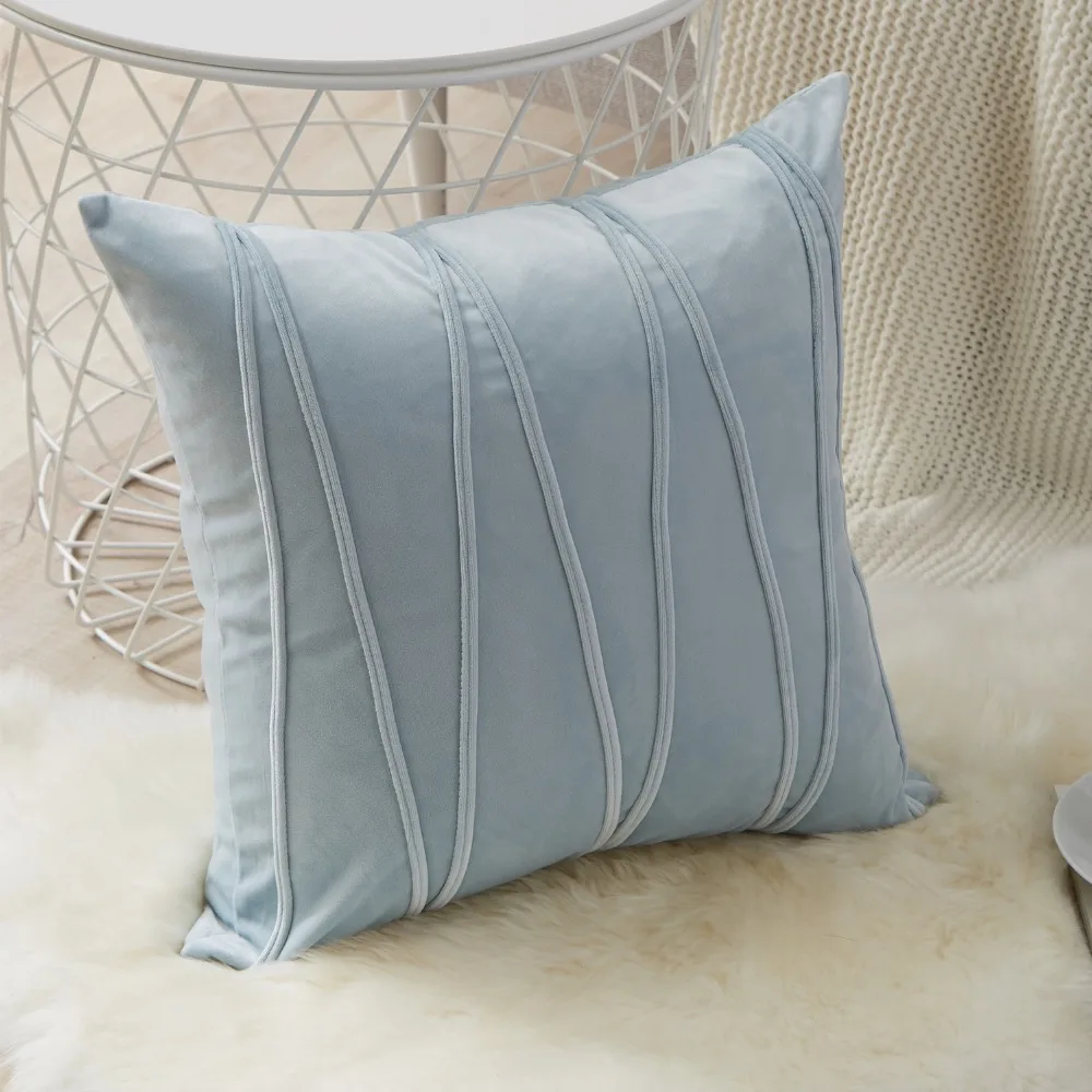 Topfinel мягкие роскошные бархатные полосатые наволочки для подушек, однотонные декоративные наволочки для дома, дивана, стула, Декор 45x45 см