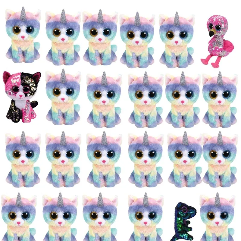Ty Beanie Боос 6 ''15 см Flippables блесток Единорог кошка Фламинго лиса динозавров чучело динозавра коллекция игрушка кукла