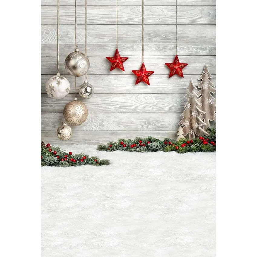 Рождественский фон для фотосъемки детей снежные звезды и рождественские шары фотобудка студийный фотографический фон реквизит
