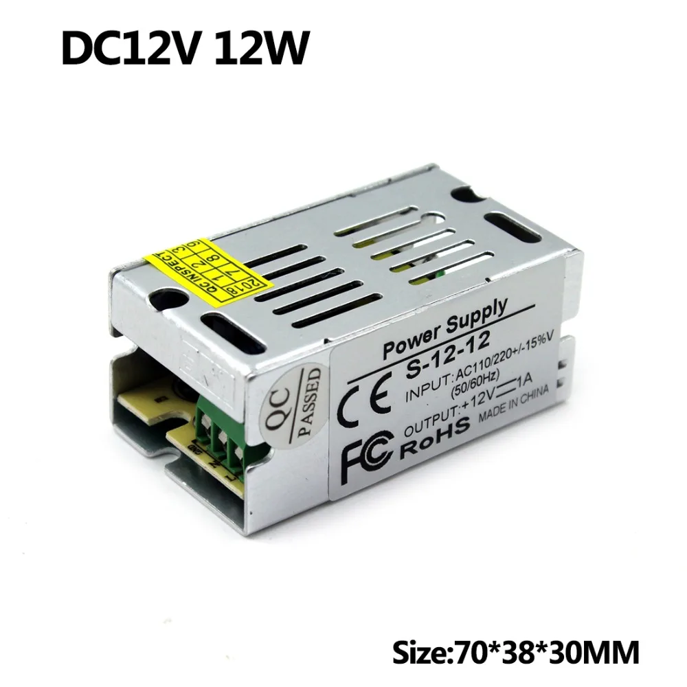 

Mini Size Switching Power Supply DC 12V 1A 12W Power Adapter Transformer 100-240V AC to DC12V SMPS for LED Strip lamp Lighting