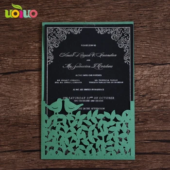 

10pcs/lot free shipping event supplies laser cut love heart shape love bird various color party wedding invitation cards 23color