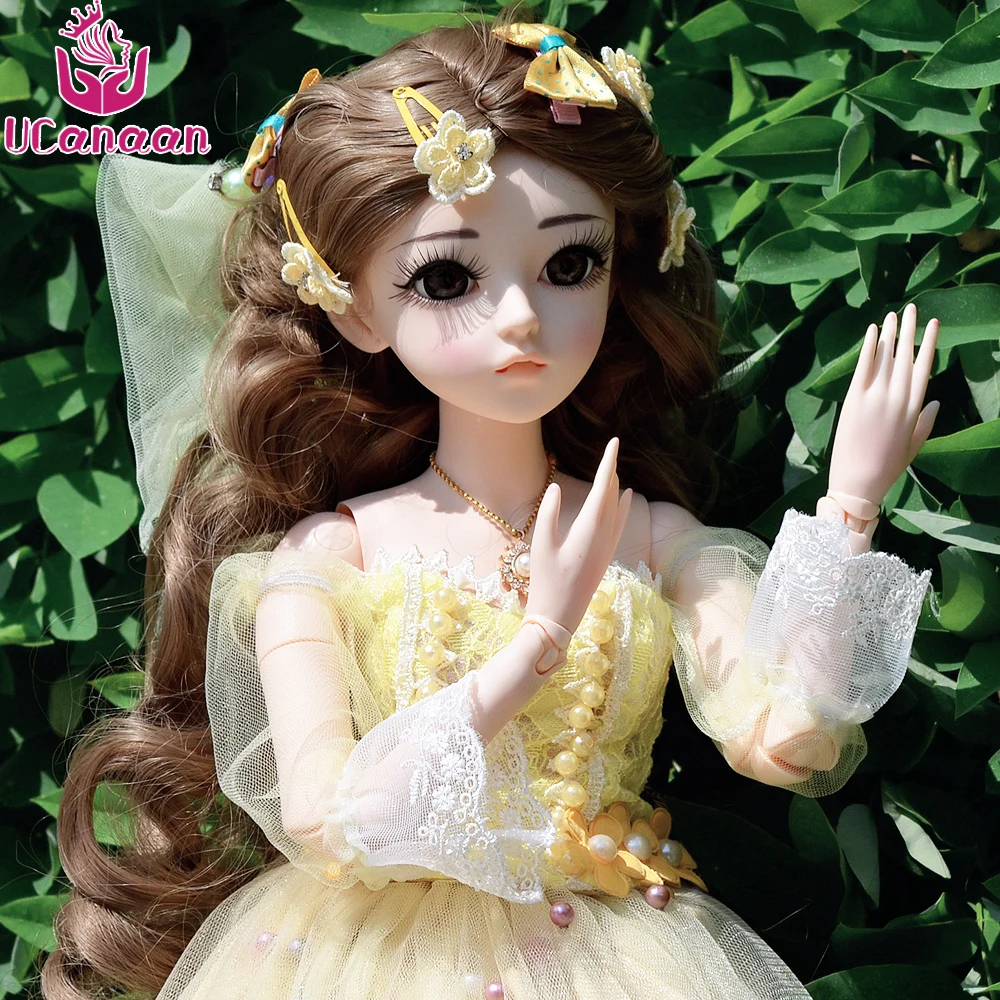 

UCanaan 24 inch Full Outfits Makeup BJD Dolls 1/3 60cm SD Doll 18 Ball Jointed DIY Dressup Girls Toys For Collection