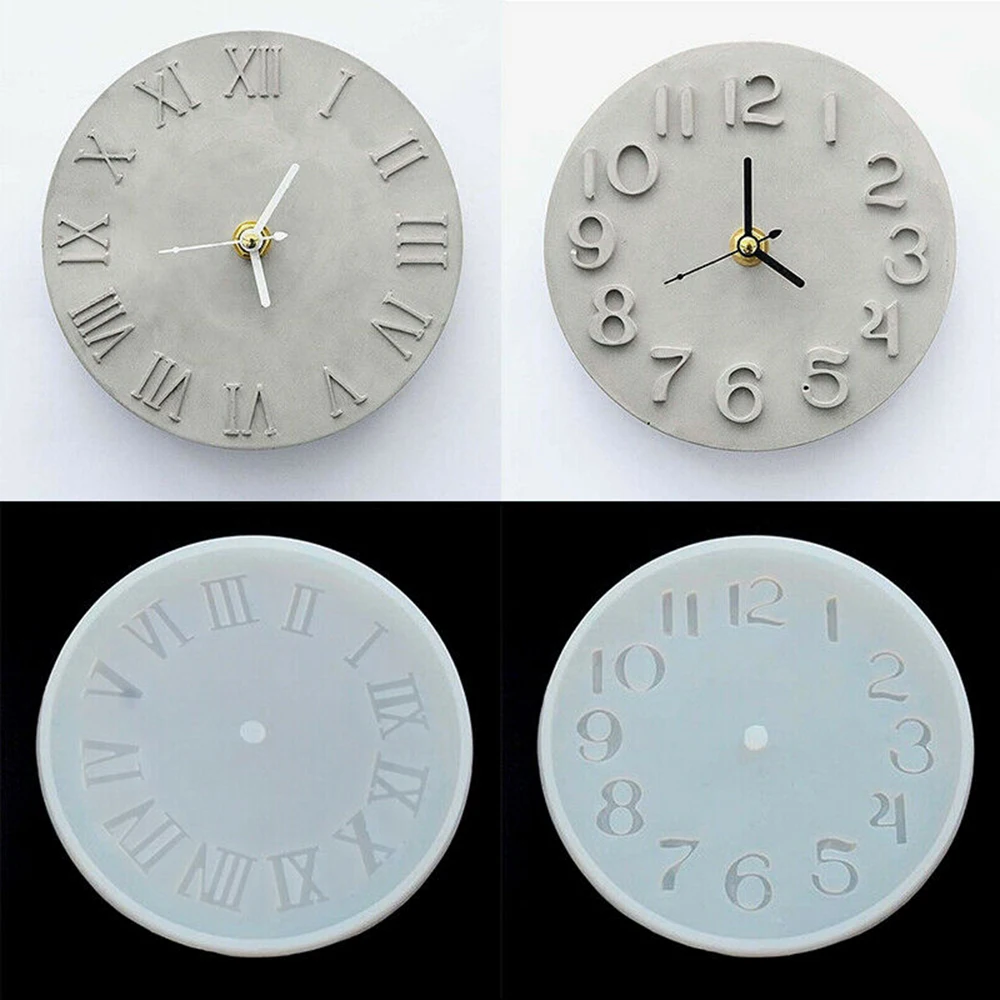 

Cement Concrete Silicone Mold DIY Craft Clock Making Clay Plaster Clay Cement Clock Mould Tool For Home Supplies New 2019
