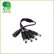 DC 1 to 4 DC  Female to 4 Male Power Splitter adapter Cables for 2.1mm Jack CCTV camera 5.5*2.1mm