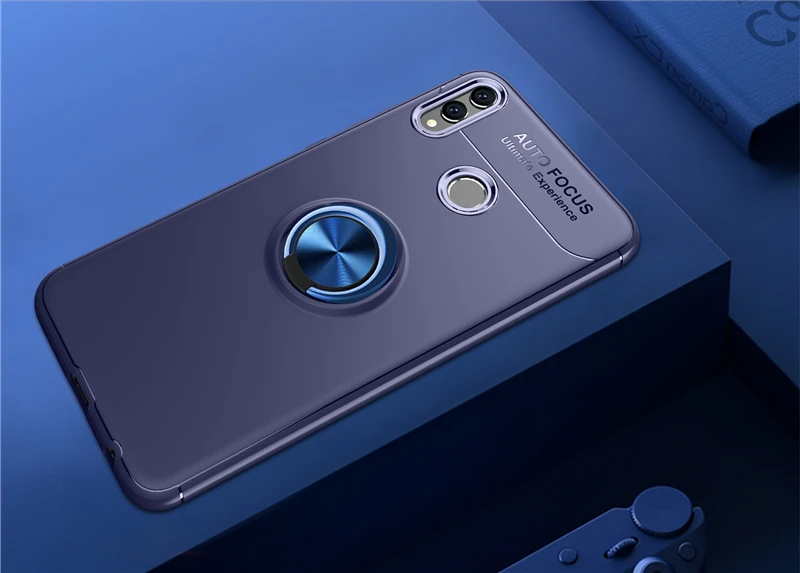 MAKAVO для huawei Honor 8X чехол Вращающийся палец кольцо держатель Матовая Мягкая силиконовая задняя крышка для Honor 8X чехол для телефона кожа