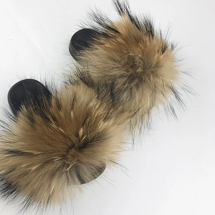 Real Fox Slippers Kids Winter Fur Home Slides Girl Flop Flips Raccoon Fluffy Cute Flats Beach Summer Children Boys shoes Real Fox Slippers Kids Winter Fur Home Slides Girl Flop Flips Raccoon Fluffy Cute Flats Beach Summer Children Boys shoes