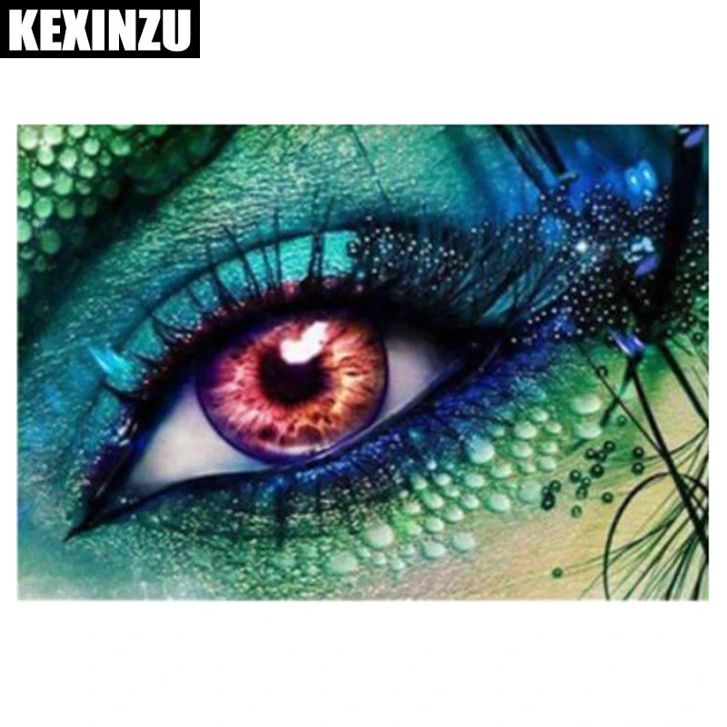 

5D Diamond Mosaic Large Color Eyes Pattern Sticker Full Square Diamond Embroidery Diy Diamond Painting Decoration Kit