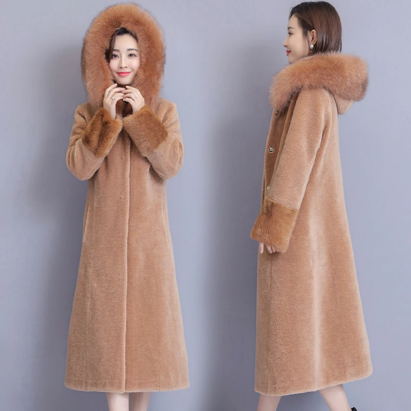 Winter Warm Long Mink Coat Women Fox Fur Collar Hooded Fake Fur Jacket Women Overcoat Plus size Elegant Ladies Outerwear M-4XL Winter Warm Long Mink Coat Women Fox Fur Collar Hooded Fake Fur Jacket Women Overcoat Plus size Elegant Ladies Outerwear M-4XL