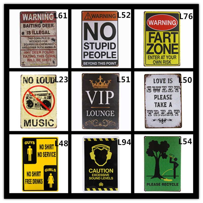 

No Stupid People Vintage Metal Tin Sign Bar Pub With Striking, Home Decor, Man Cave