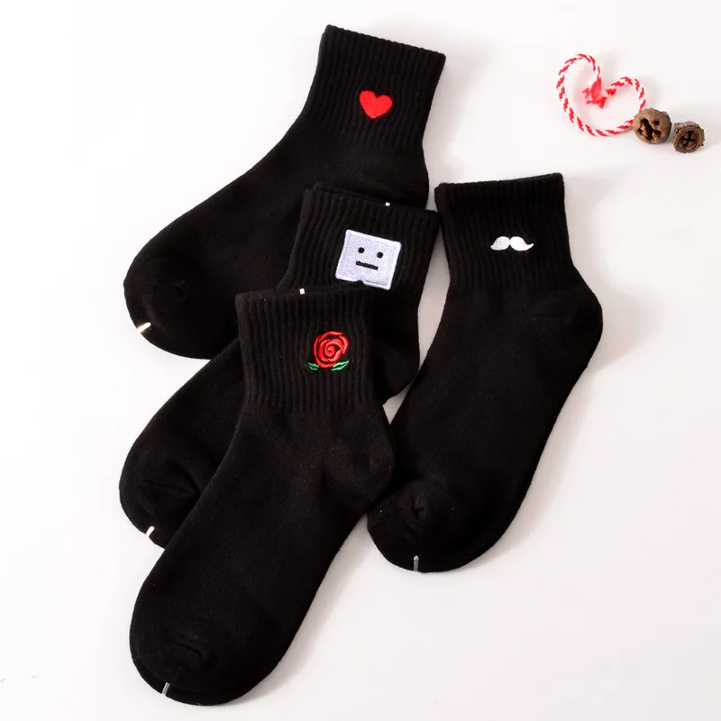 35 40 унисекс хлопок носки Harajuku для женщин мужчин Ulzzang Calcetines черный белый японский