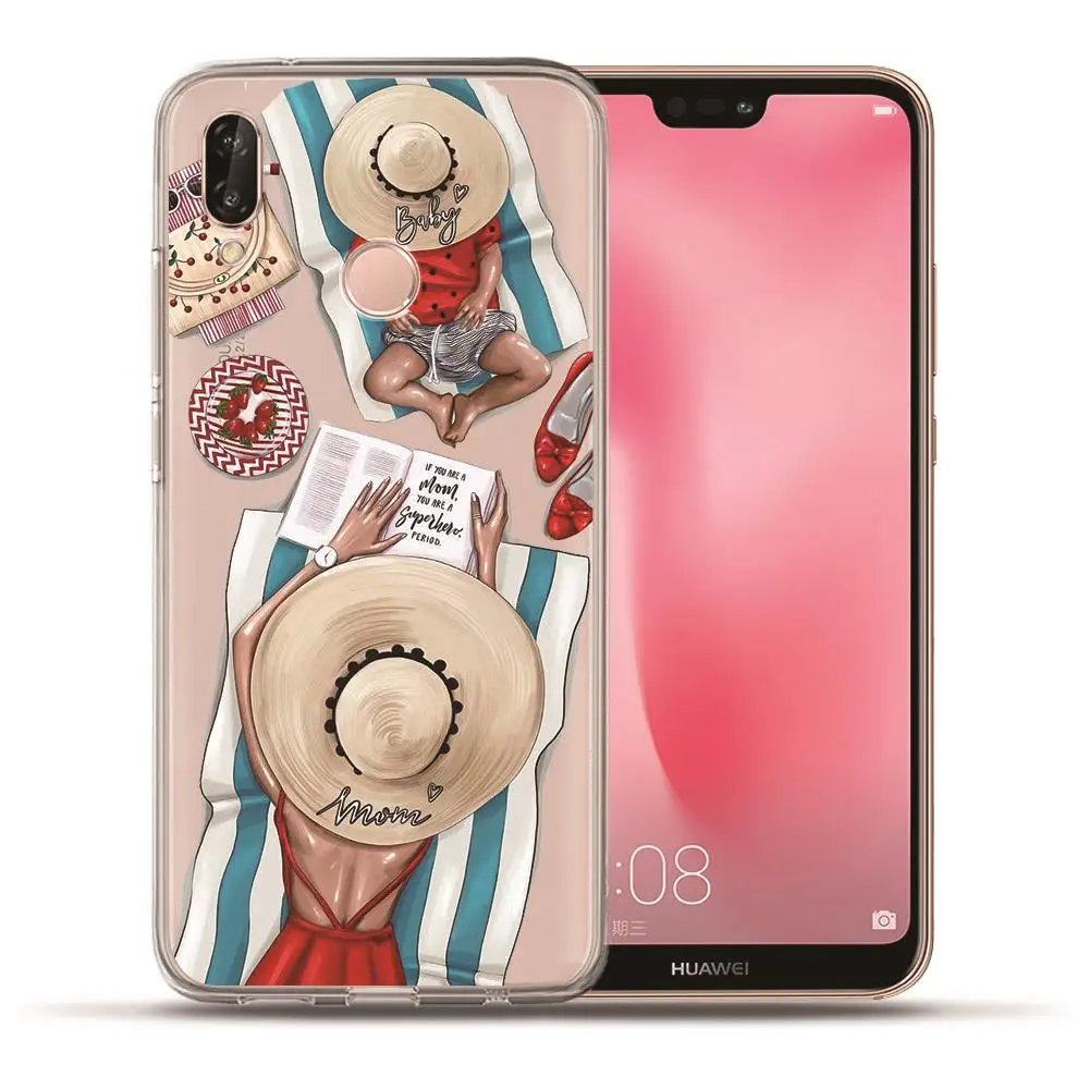 Модный телефон Super Mom baby girl для huawei P20 Lite Pro P10 Plus P8 P9 Lite P Smart honor 9 6A 6X семейный чехол Etui - Цвет: 05