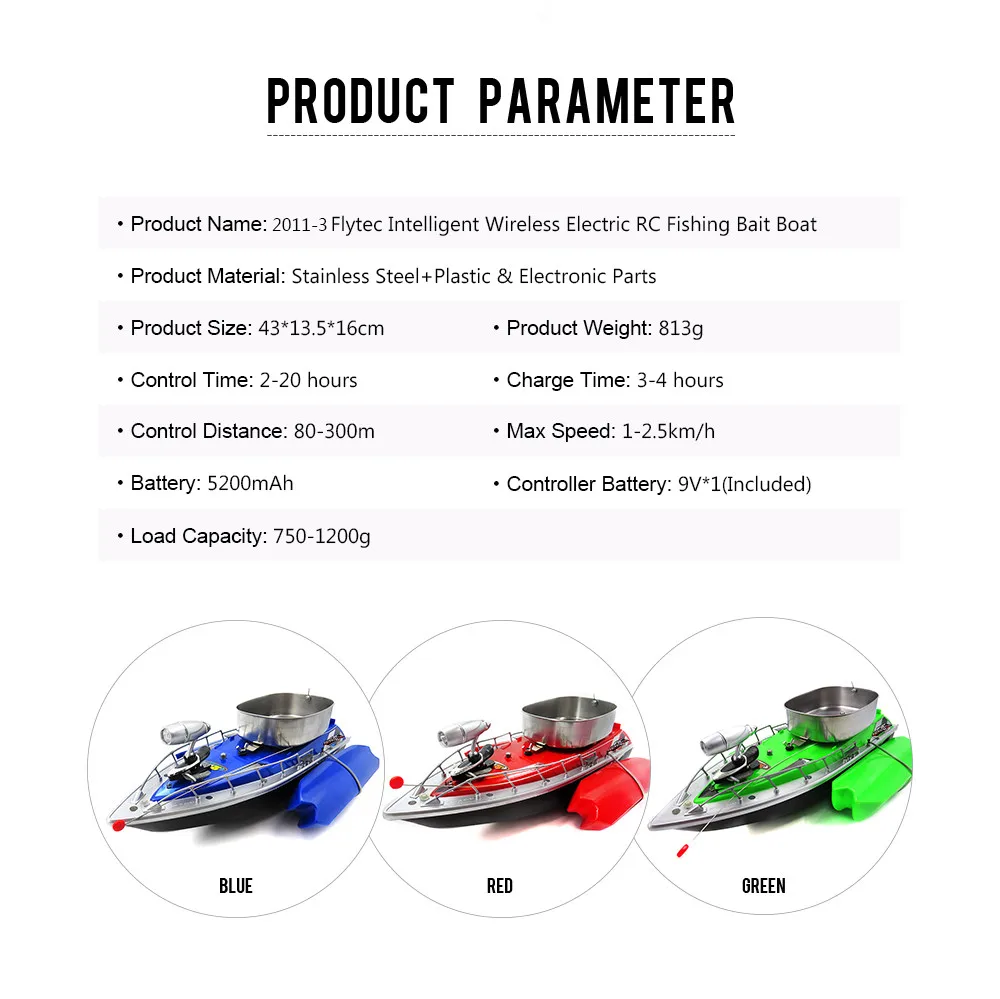 Flytec Electric Fishing Bait RC Boat 300m Remote Fish Finder With Searchlight Flytec Electric Fishing Bait RC Boat 300m Remote Fish Finder With Searchlight