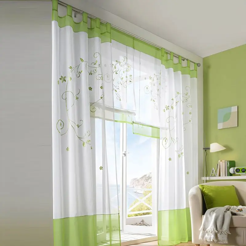 Новинка, разные размеры, тюлевые занавески на окно для гостиной, спальни, кухни, современные оконные цветные занавески из вуали, новые - Цвет: A green140x270cm