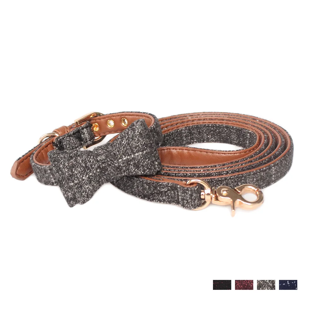 

High Quality Dog Collar Leads Pure Color Bow Design Collar Leadses For Dogs 6045017 Pet Accessories Supplies