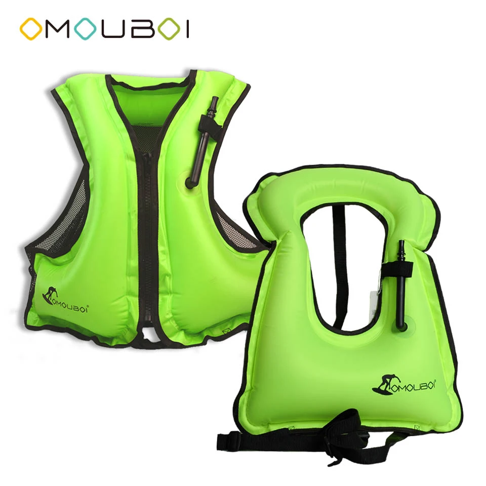 OMOUBOI Adult Unisex Fluorescence Green Water Floats PFD Swim Vest
