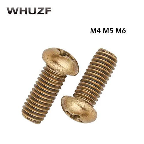 

20pcs/30pcs/50pcs GB818 Round head Cross groove screws brass Copper M4 M5 M6 screws pan head screws copper PM screws