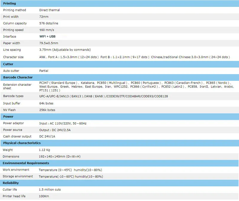 Новое поступление 80 мм wifi POS принтер USB+ wifi автоматический резак чековый принтер для супермаркета, магазин одежды