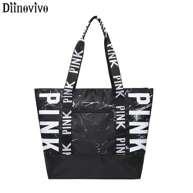 

DIINOVIVO Brand Letter Design Hip Bag Handbag Nylon Cloth Womens Shoulder Bag Large Capacity Tote Bag Shopping Bags WHDV1169