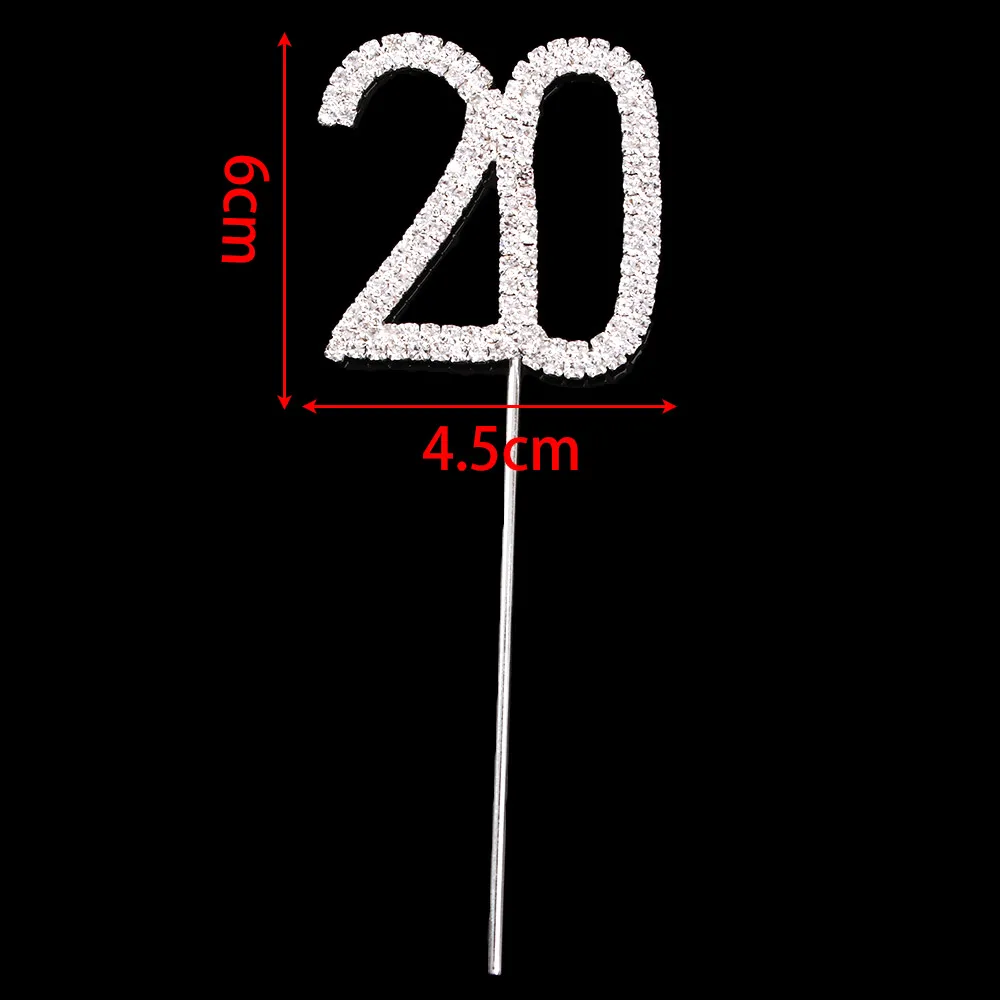 Decoration De Gateau Avec Des Strass Cristal 1 Piece Style De Mode Monogramme Nombres Decoration Pour Fete D Anniversaire Mariage Aliexpress