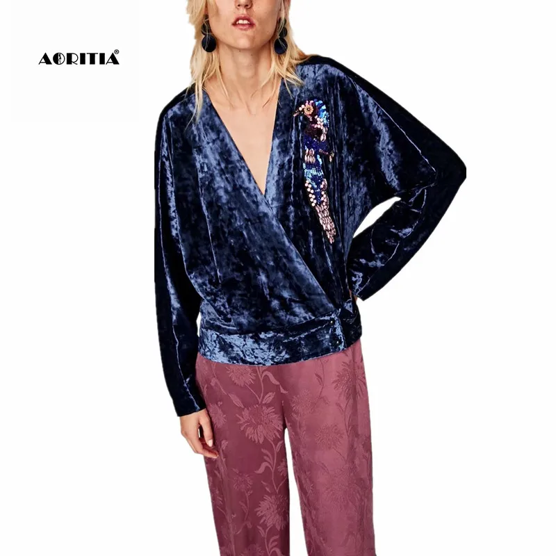 Navy velvet v neck dress shirt wedding