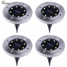 4 шт. 8 Светодиодный светильник на солнечной батарее, наземный водонепроницаемый уличный светильник, Энергосберегающий Солнечный садовый светильник, светодиодный светильник