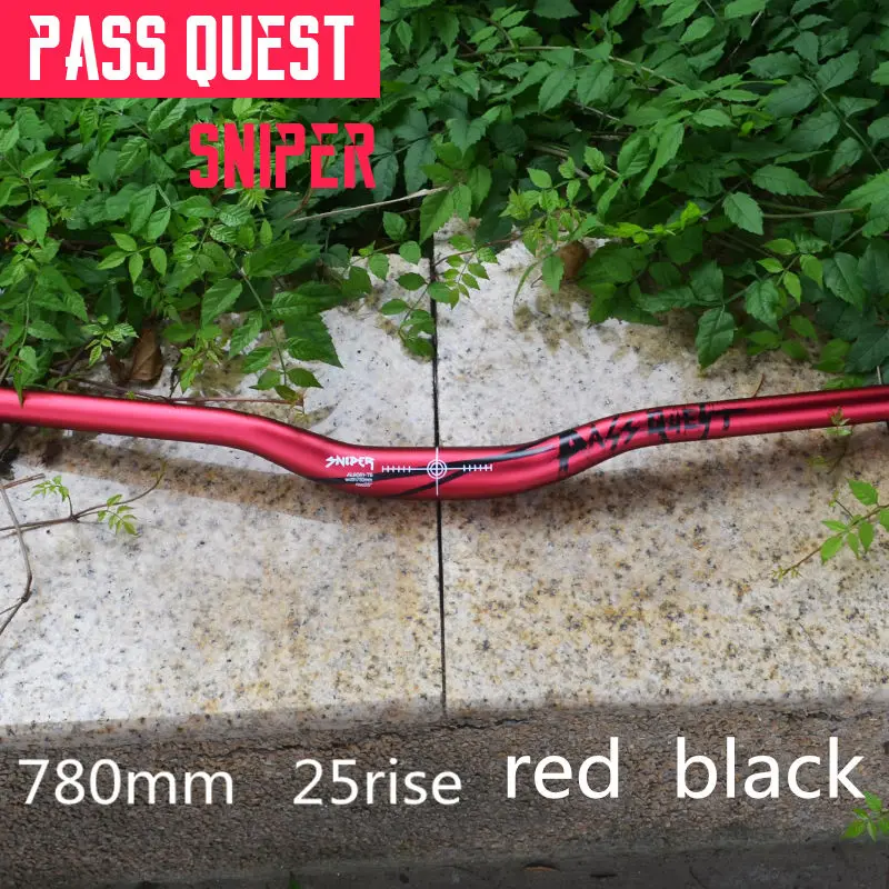 Pass Quest SNIPER руль для велосипеда 720 мм/780 мм алюминиевый сплав MTB 31,8 mmAM DH FR ENDURO руль 8 цветов - Цвет: 780mm red black