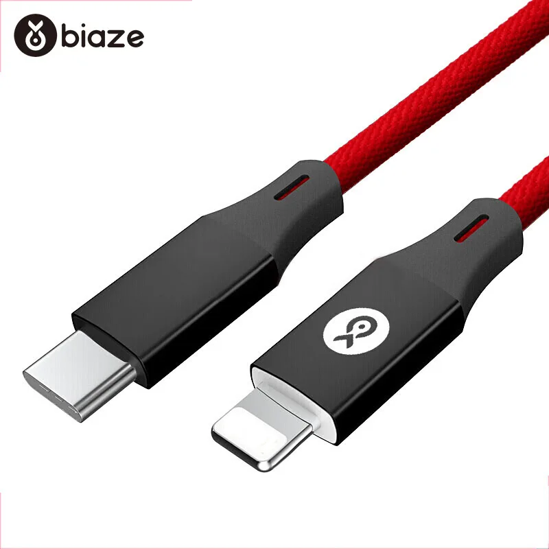 

Biaze 1.2M USB PD Cable Type C PD Fast Charging Cable Mobile Phone Charging Wire For iPhone X XS 8 7 Plus USB C Data Sync Cables