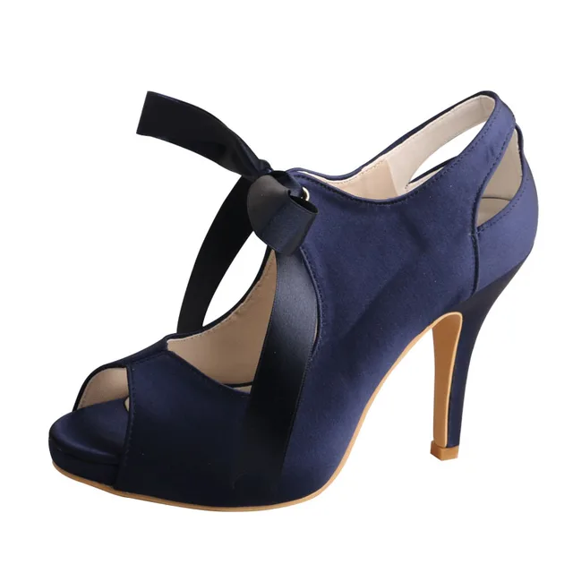 Wedopus High Heel Prom Shoes Wedding Navy Blue Peep Toe Women Evening Shoes  Platform|Women's Pumps| - AliExpress