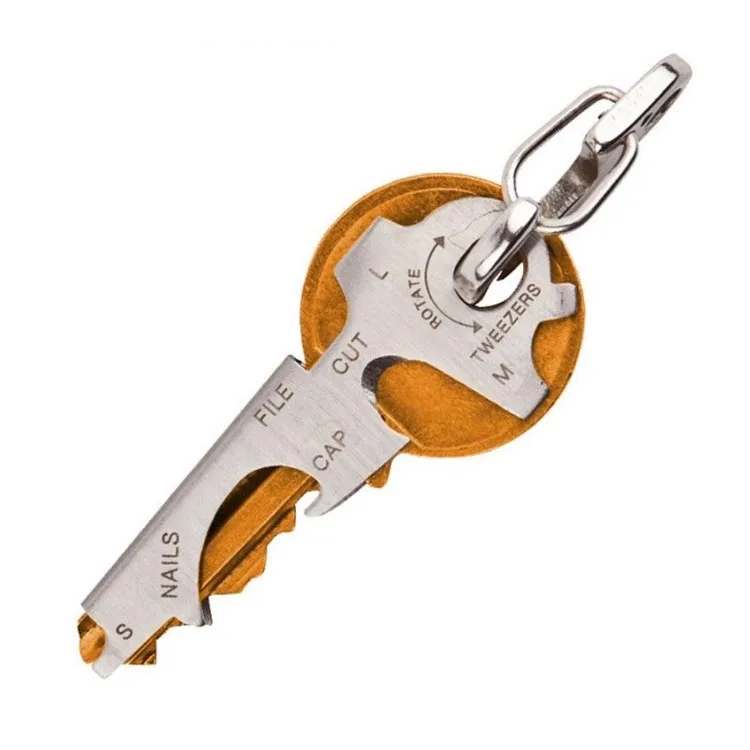 

mini Outdoor 7 in1 Keychain Multitool Steel Multi Tool Key Utility Key Tools Screwdriver Opener Cutter Nail File w/ Carabiner