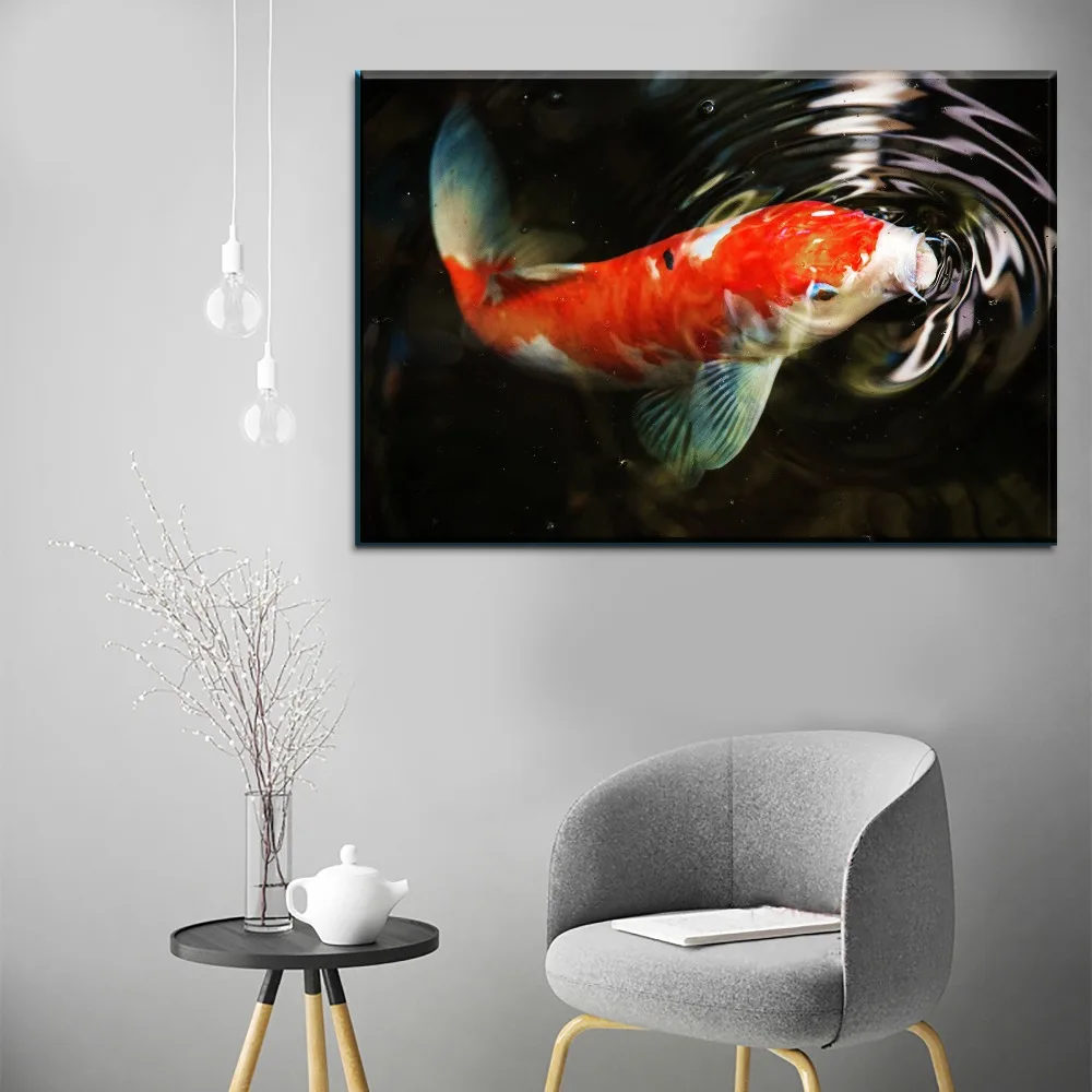 

Canvas Paintings Wall Art Framework 1 Pieces Animal Fish Koi Carp Poster HD Prints Type Pictures For Living Room Home Decorative